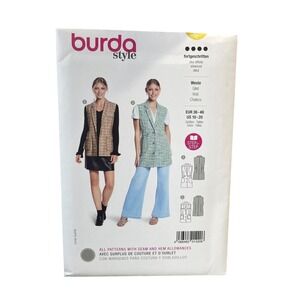 Burda Style 5827 Vest Sewing Pattern US 10-20 Semi-Fitted Advanced